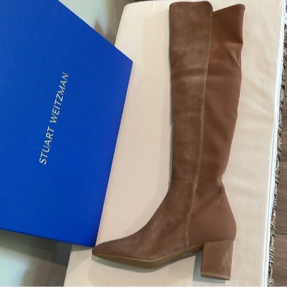 Stuart Weitzman Gillian 60 Over the Knee Boots Camel Suede/Stretch s 39